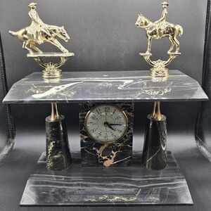 Vintage Sessions Marble Horse Clock